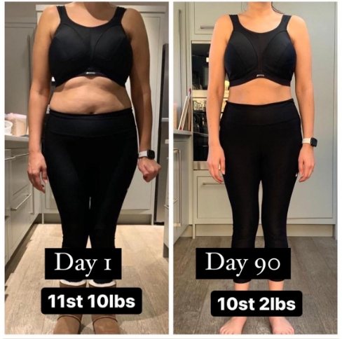 Day 1 to Day 90, 11st 10lbs to 10st 2lbs